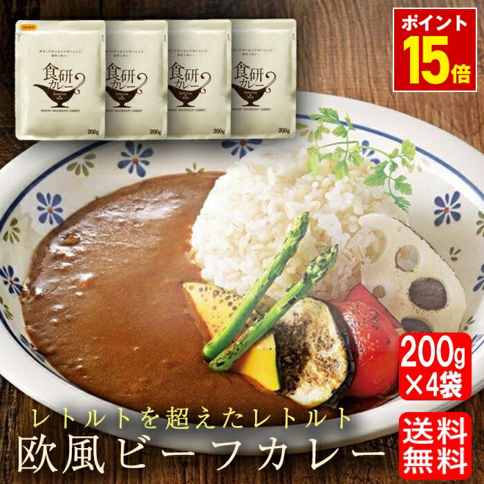 【ポイント最大10倍】P【ポイント15倍】 レトルトカレー 欧風 ビーフカレー 日本食研 カレー レトルト 200g×4袋 1000円 ポッキリ 送料無料 ポイント10倍 +5倍 食品 ポイント消化 千円ぽっきり 在宅 買置き メール便 お歳暮 2025 ギフト 御歳暮 おせいぼ